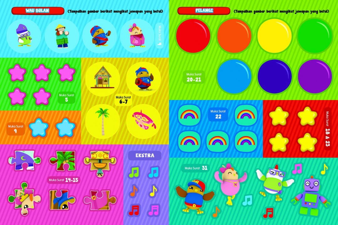 Buku Aktiviti Didi & Friends: Eh Wau Bulan & Pelangi (Sticker)
